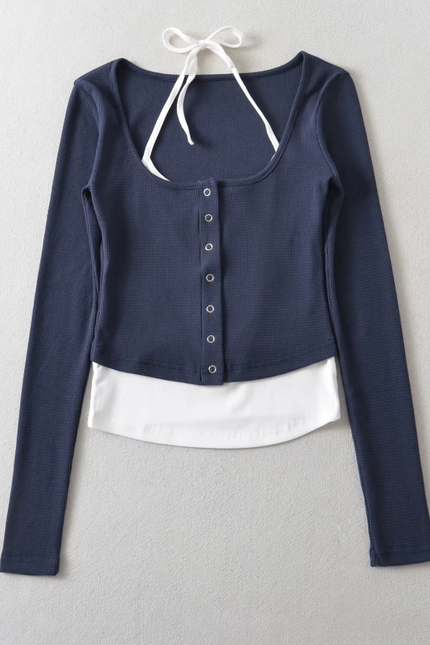 Long Sleeve Knitted T-Shirt