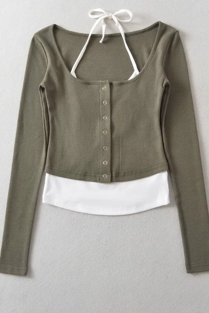 Long Sleeve Knitted T-Shirt