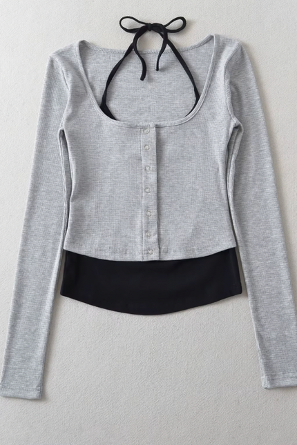 Long Sleeve Knitted T-Shirt