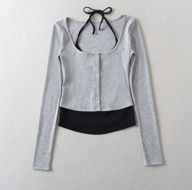 Long Sleeve Knitted T-Shirt