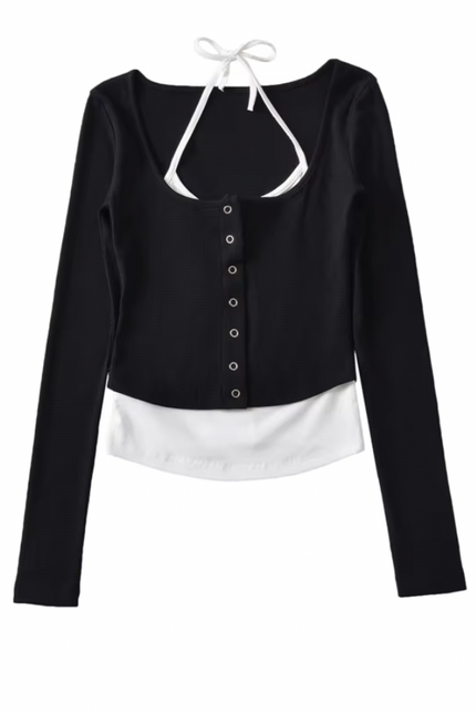 Long Sleeve Knitted T-Shirt