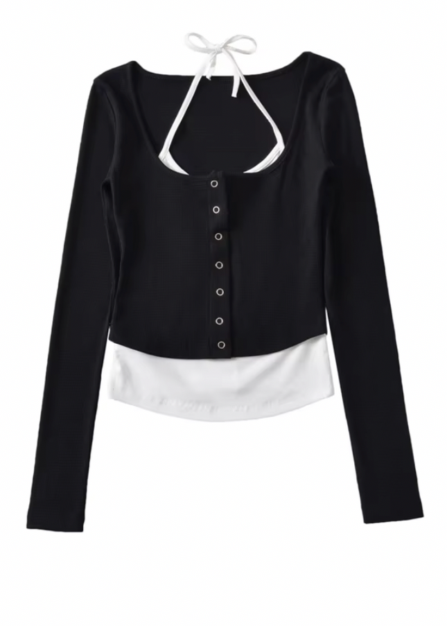 Long Sleeve Knitted T-Shirt