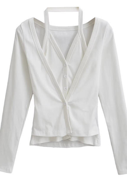 Buttons up Long Sleeve Casual T-Shirt