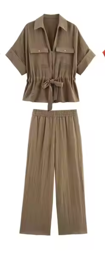 Bow Tie Tops & Trouser Set