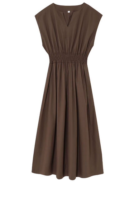 Elastic Waist Casual Long Dress