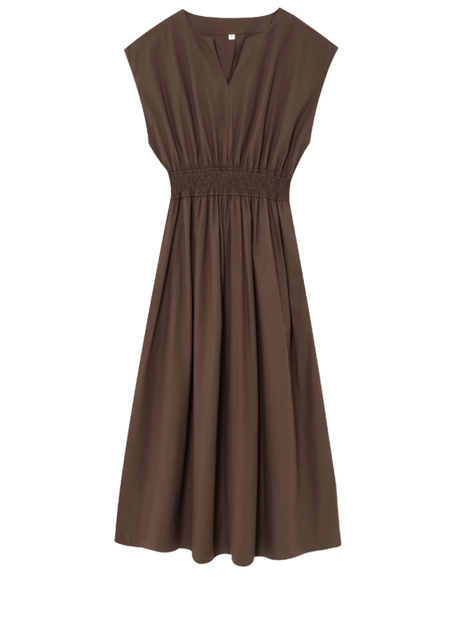 Elastic Waist Casual Long Dress