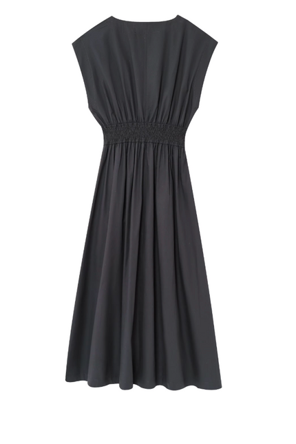Elastic Waist Casual Long Dress