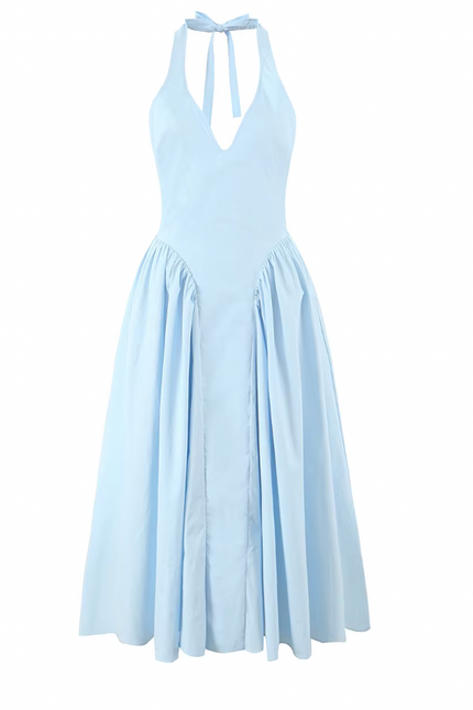 Sleeveless Casual Cotton Halter Dress