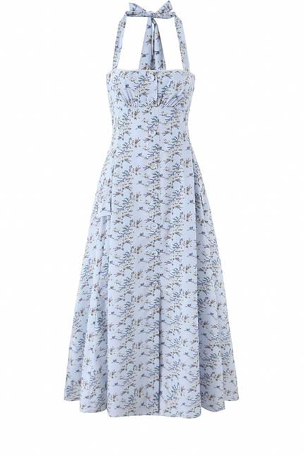 Sleeveless Summer Long Halter Dress