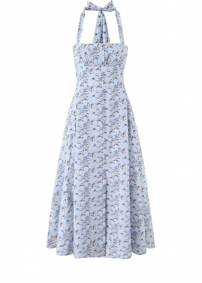 Sleeveless Summer Long Halter Dress