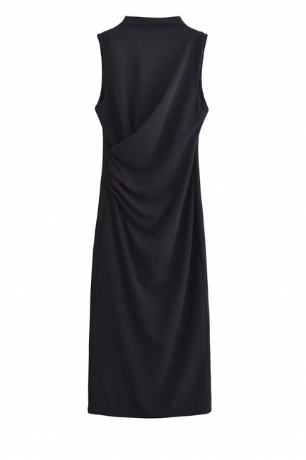 Pleated Sleeveless Long Dress