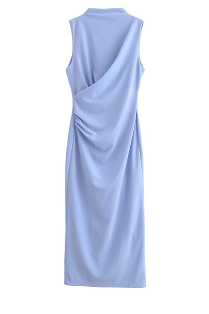 Pleated Sleeveless Long Dress