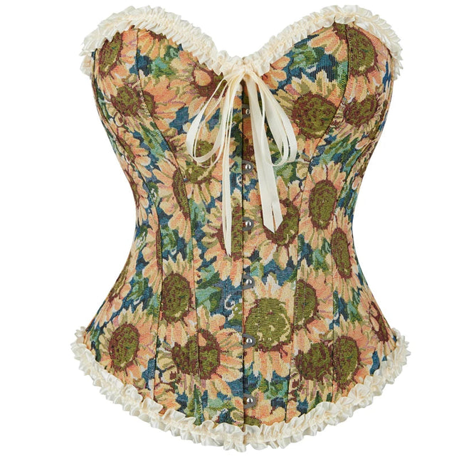 Vintage Printed Renaissance Corset Top for Women