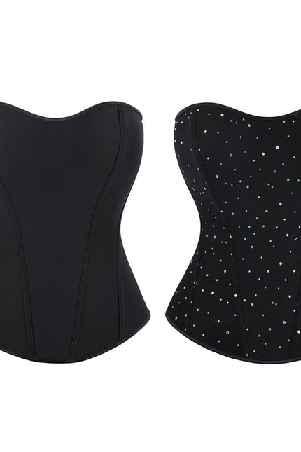 Sexy Push Up Women's Fashion Plus Size Corset Overbust Bustier Zipper Costume Rhinestone Corselet Grosets