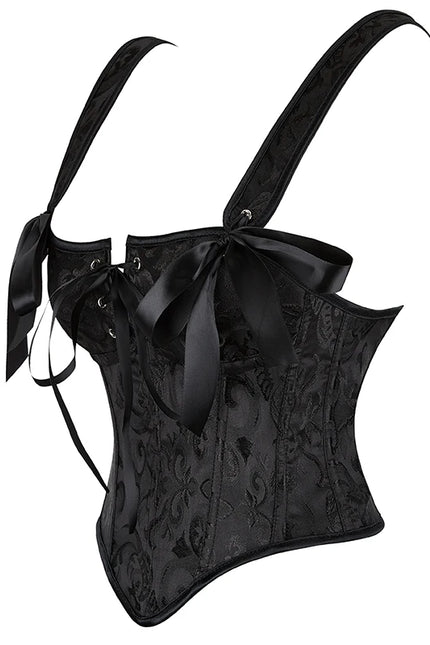 Black Corset Bar Bustier Tank Top Camisole Waist Cincher Summer Shaper Costume