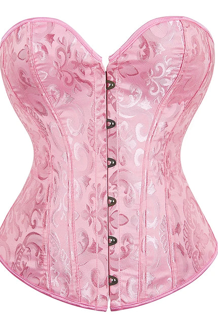 Busk Closure Chest Binder Waist Bustier Top Jacquard Corset Floral Print Corset Plus Size Body Shapers