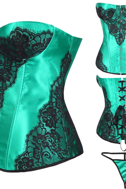 Women Corset Floral Printed Gray Red Purple Green Corset Shapewear Waist Bustier Cincher Top Underwear Corselet