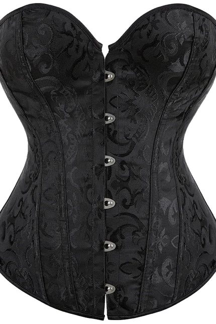 Busk Closure Chest Binder Waist Bustier Top Jacquard Corset Floral Print Corset Plus Size Body Shapers