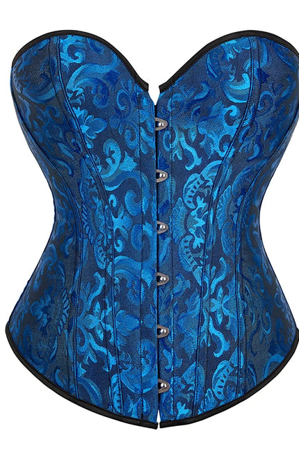 Busk Closure Chest Binder Waist Bustier Top Jacquard Corset Floral Print Corset Plus Size Body Shapers