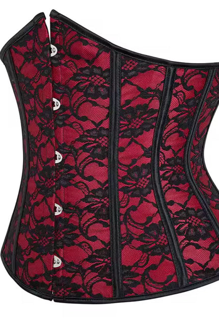 Floral Lace Underbust Corset – Red Gothic
